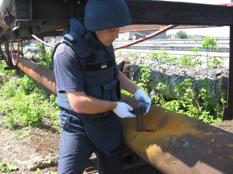 На территории Славянской ТЭС найден минометный снаряд