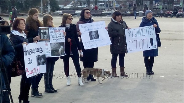 В Славянске протестовали против отлова и убийства животных, и требовали разработать гуманную программу по их содержанию